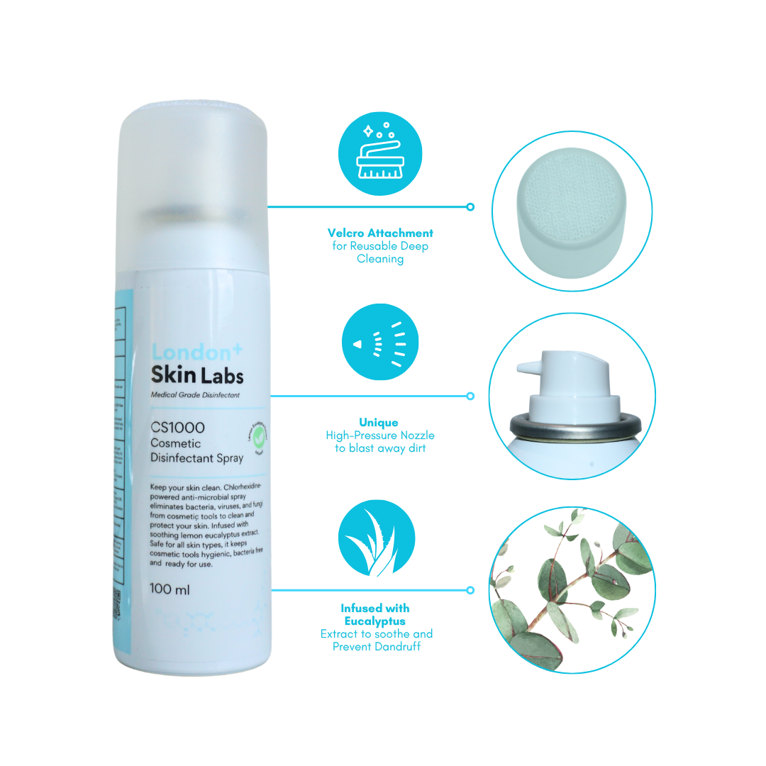 CS1000 Medical-Grade Cosmetics Disinfectant Spray | Clean Cosmetics. Clearer Skin.
