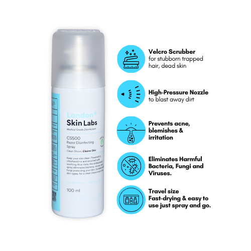 CS500 Razor Disinfectant Spray | Clean Shave. Clean Skin.