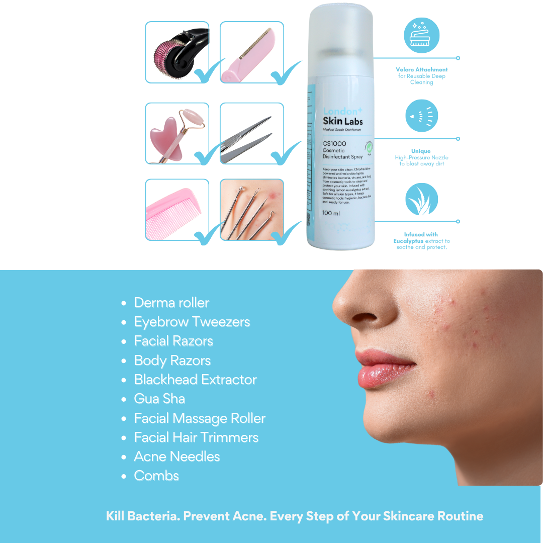 Medical grade disinfectant spray for cleaning beauty and skincare tools